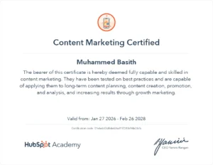 content marketing certificate